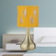 image 5 of Set of 2 Romana - Antique Brass Touch Table Lamps Ochre Fern Shade