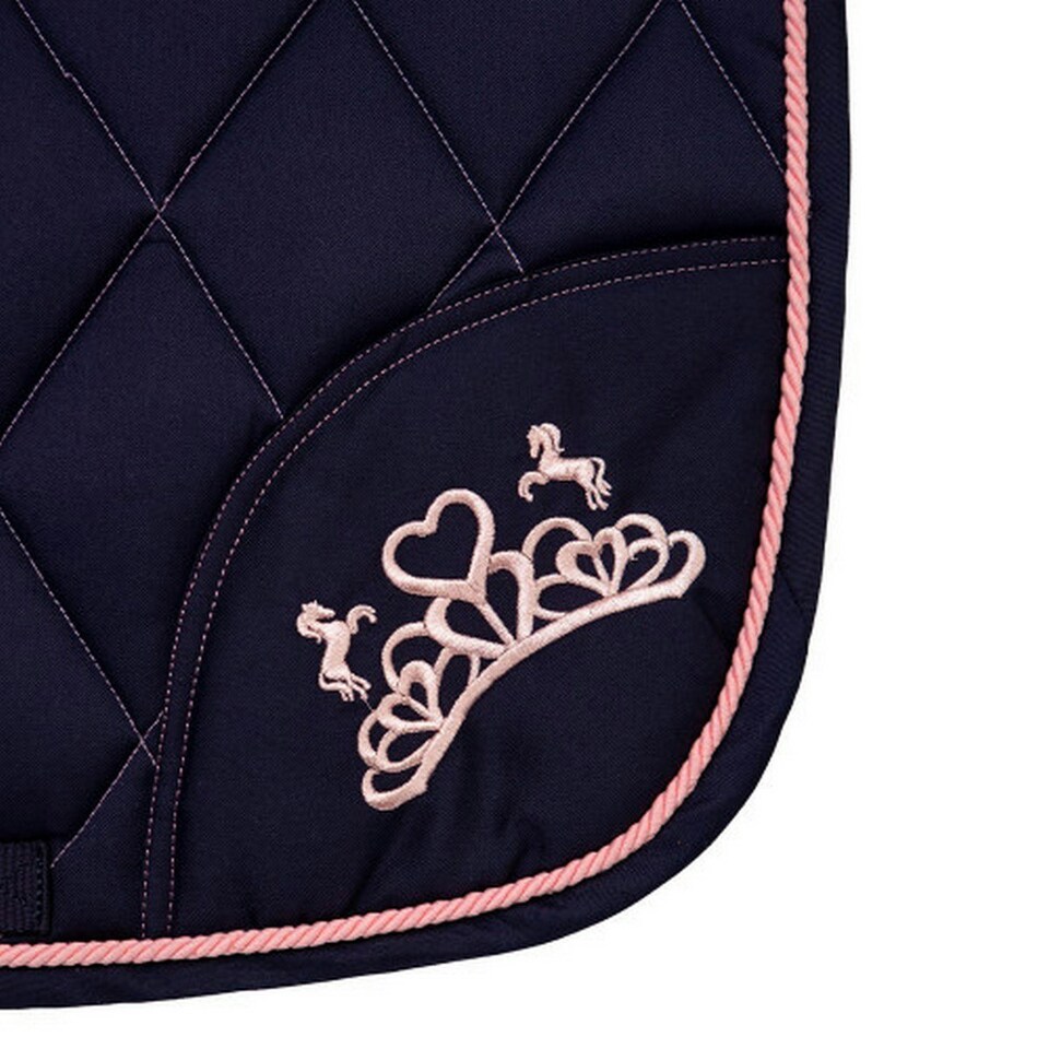 image 1 of Little Rider The Princess And The Pony Horse Saddlepad - Navy/Peach - Small Pony