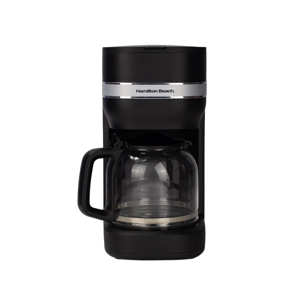image 1 of Hamilton Beach Filter Coffee Machine, Ella 1.5L, 900W, Coffee Maker for Instant Coffee, Espresso, Macchiato, Makes 12 Cups, Re-usable Filter, Anti-Drip, Water Level Window, Matte Black - HBC9453MB