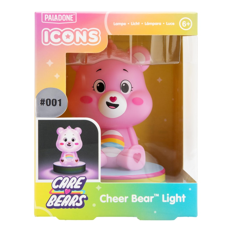 image 1 of Care Bears Pink Cheer Bear Mini Icon Light, Officially Licensed 3D Figurine LED Lamp Collectible Home Decor, Paladone