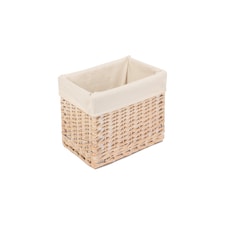 Wicker Large White Lined Storage Basket | White | White