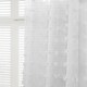 image 3 of OHS Pompom Tufted Textured Slot Top Sheer Net 2 Panel Voile Curtains, 55x87" - White