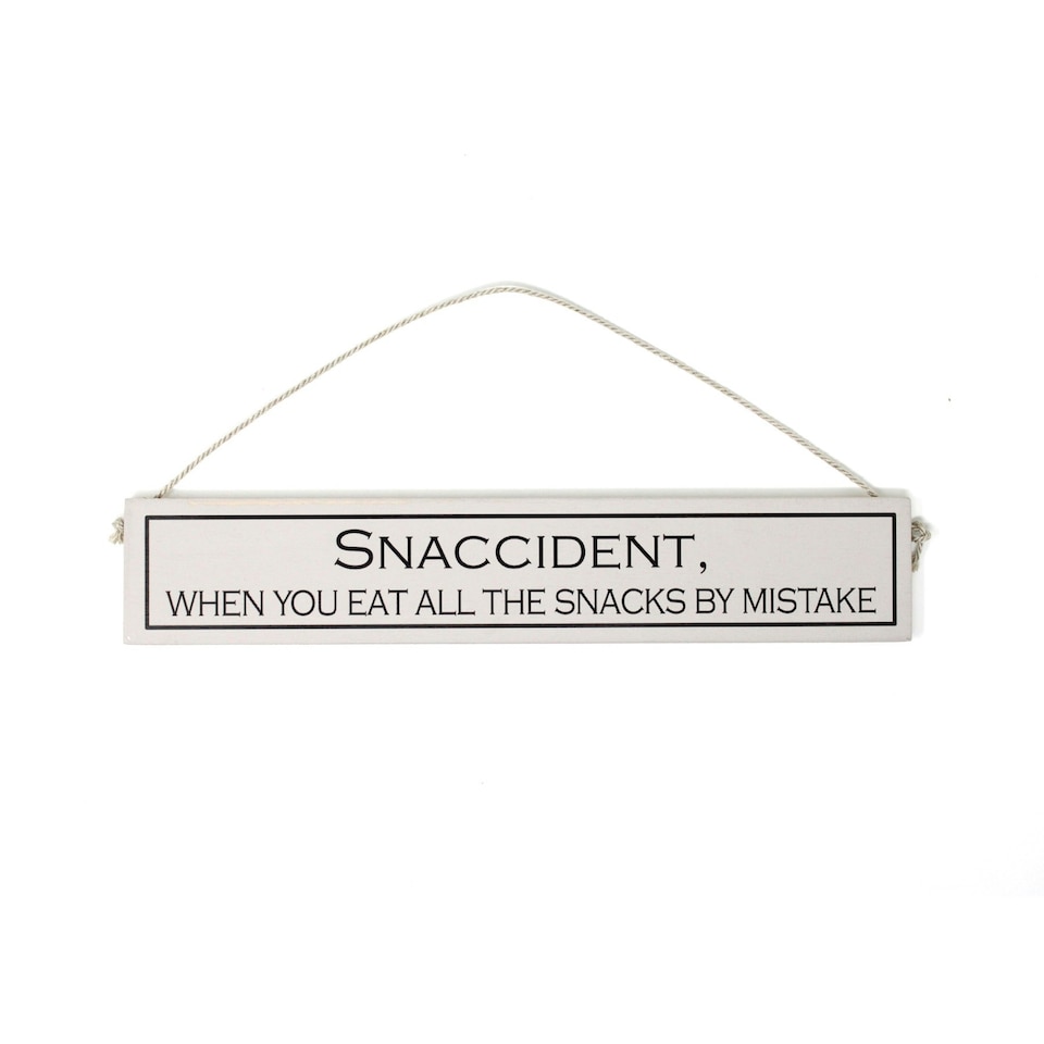 image 1 of Wit With Wisdom Wooden Hanging Sign - Snaccident