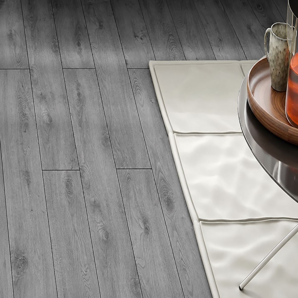 image 1 of AGT Effect Elbruz PRK911 Wood Effect Click Laminate Flooring - Plank (8mm) For Domestic & Commercial Use | Grey | Grey | 1