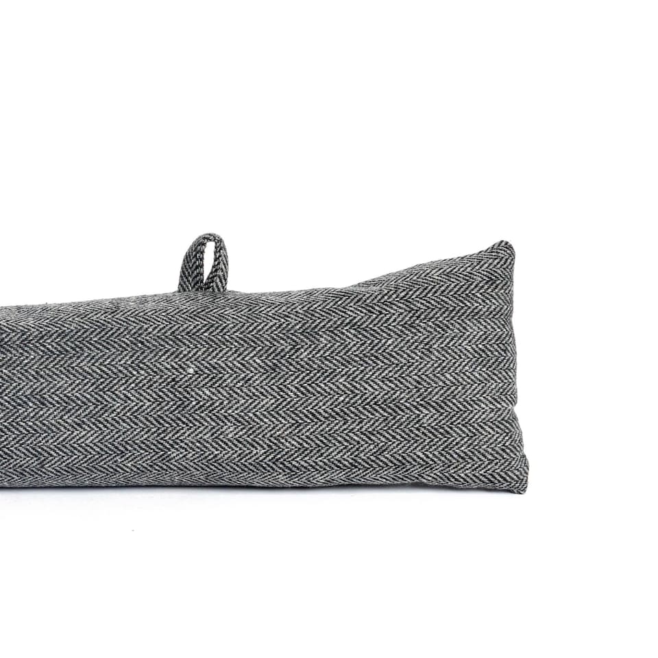 image 1 of Nicola Spring Herringbone Draught Excluders - 78.5cm - Grey - Pack of 2