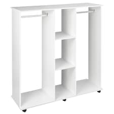 HOMCOM Mobile Double Open Wardrobe w/ Clothes Hanging Rail