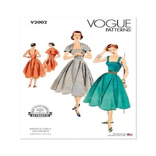Vogue 2002 Paper Sewing Pattern – Women’s Dresses & Vintage Style, Size K5 (8–10–12–14–16), Intermediate
