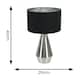 image 3 of ValueLights Jax Chrome Dimmable Touch Table Lamp with Black with Chrome Inner Lamp Shade and LED Bulb