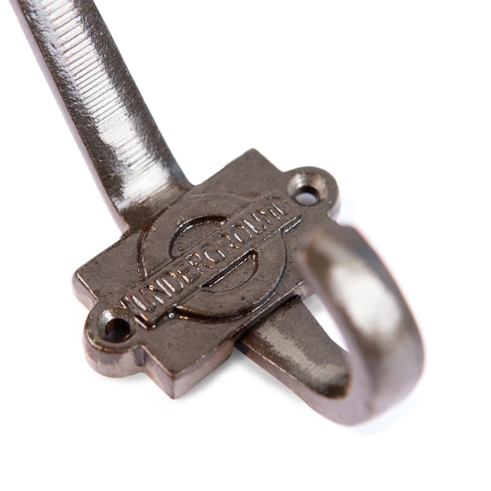 image 1 of Hammer & Tongs London Underground Hat & Coat Hook - W55mm x H100mm - Raw