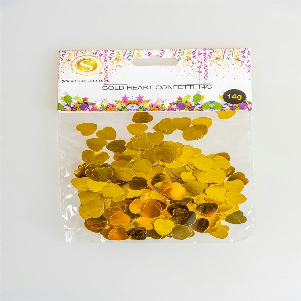 image 1 of Heart Confetti Gold 14g, 1 Pack