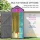 image 3 of Outsunny Wooden Garden Shed, Utility Outdoor Small Shed with Lockable Double Doors, Shelves and Roof Hatch, Grey