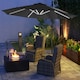 image 10 of Outsunny 3(m) Solar LED Cantilever Parasol Adjustable Garden Umbrella Dark Grey