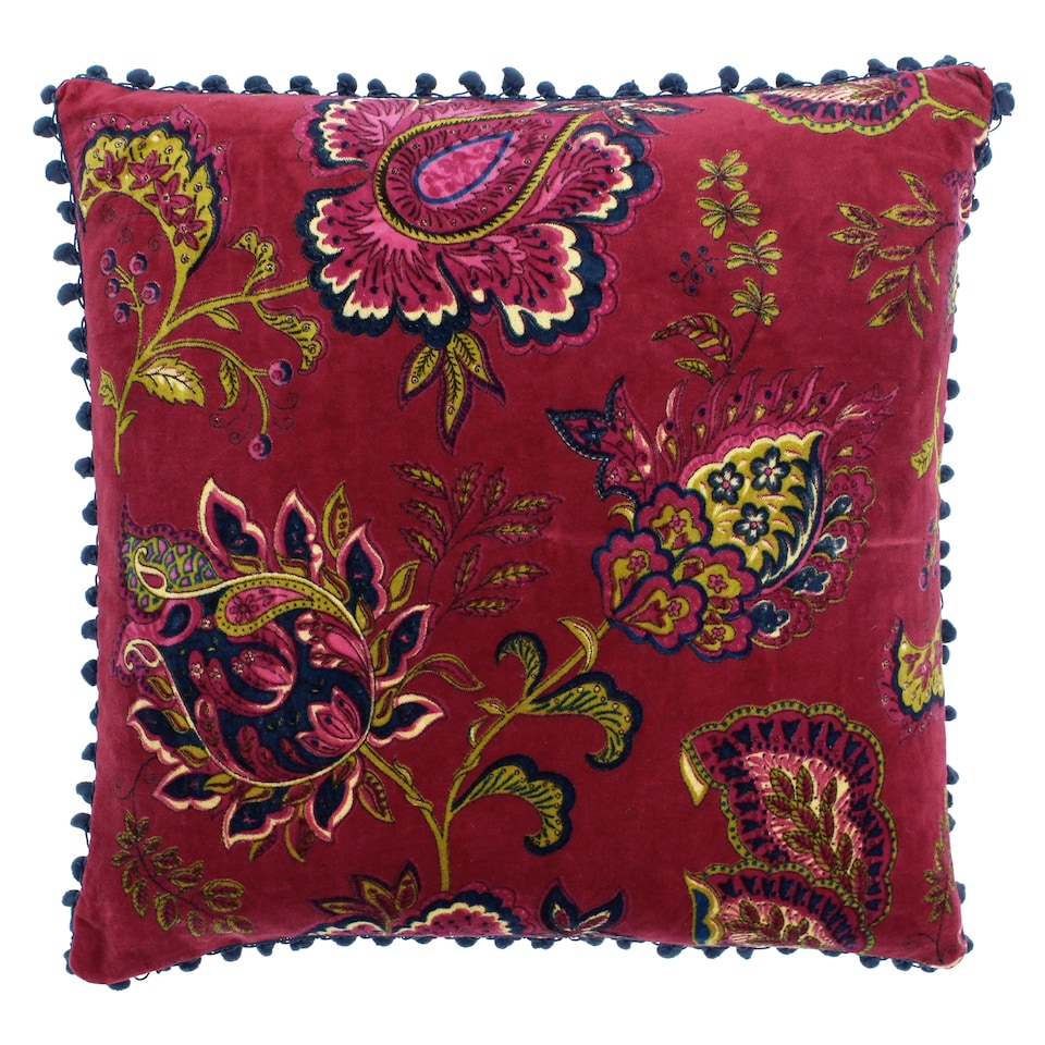Paoletti Paisley Cushion, Pomegranate, 50 x 50cm