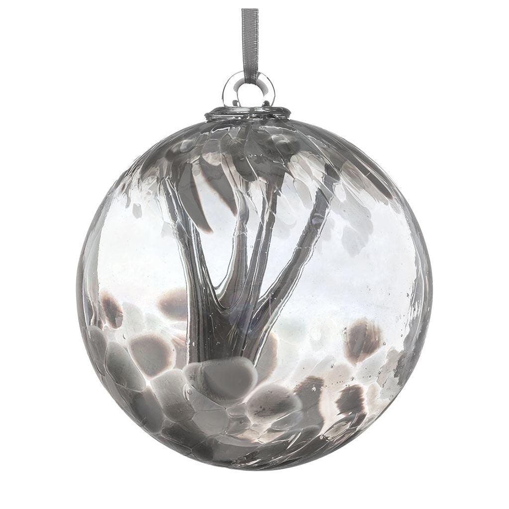 Sienna Glass 10cm Spirit Ball Pastel Silver