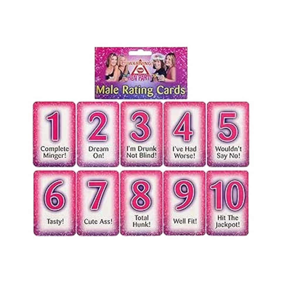 Henbrandt Male Rating Card Hen Party Hen Party Game - Pink - One Size