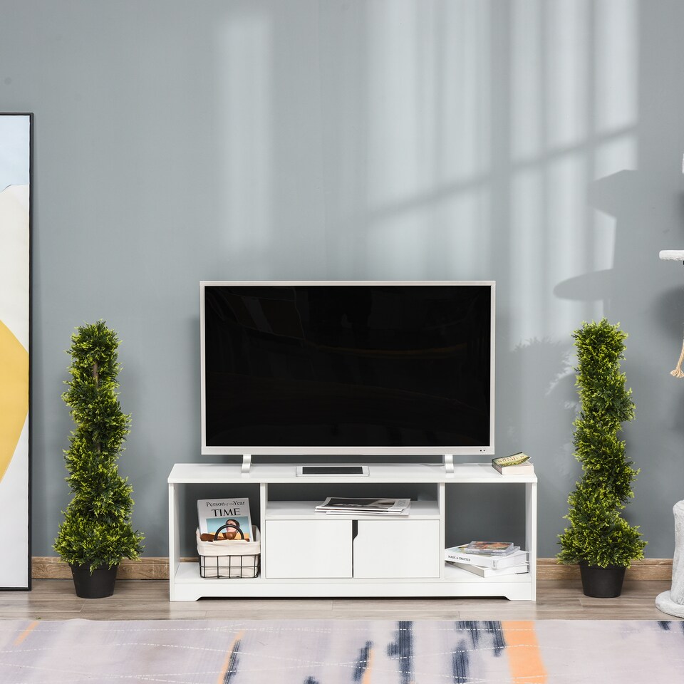 image 1 of Outsunny 90cm3FT Artificial Trees, Spiral Topiary Trees w Pot Set Of 2, Fake Indoor Greenery Plant Home Office Garden Decor Green