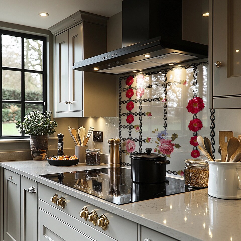 image 1 of Roses & Chains Splash Back | White