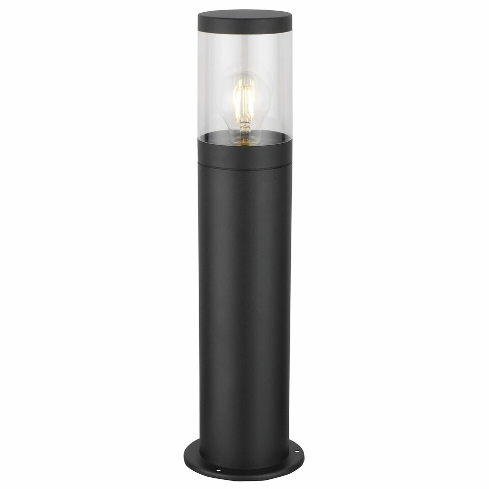 image 1 of First Choice Lighting Storm Black IP44 Outdoor 50cm Post Light Black | Clear