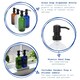image 2 of Harbour Housewares 2pc Glass Soap Dispenser Set with Ceramic Tray & Labels - 500ml - Blue/White