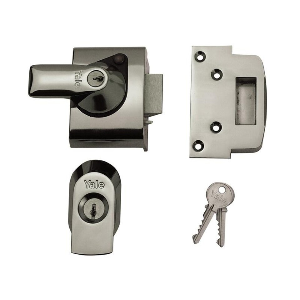 Yale Locks Bs2 British Standard Nightlatch - Multi Colour - 40mm Chrome Finish Visi Multi