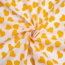 Yellow Printed Polycotton Fabric for Dressmaking, 112.5cm / 44" Wide - per metre