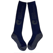 Coco Equestrian Blue Unisex Adult Knee High Long Boot Riding Socks - 1 Pair | Blue