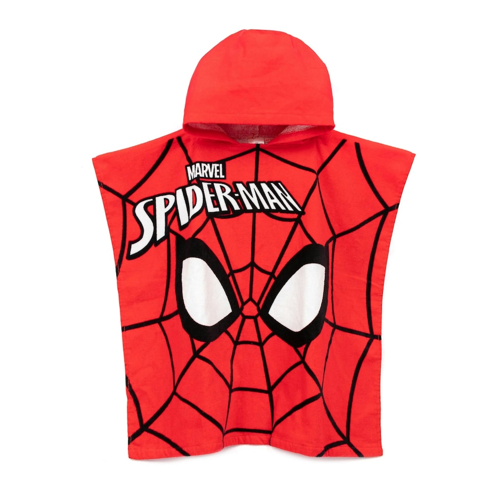 image 1 of Spider-Man Childrens/Kids Hooded Towel - Red/Black/White - One Size