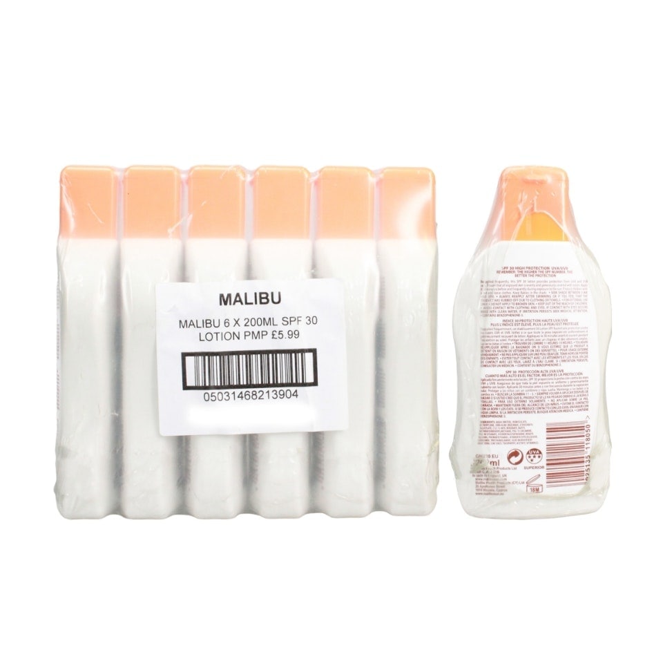 image 1 of Malibu Suncare 6 x 200ml Lotion SPF 30 PMP