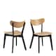 image 1 of Roxby Dining Chairs in Black and Oak Set of 2