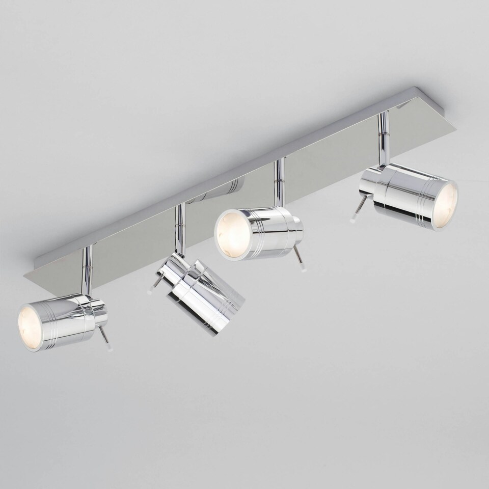 image 1 of BHS Hector Bathroom Ceiling Spotlight Bar | Silver | Chrome | 1