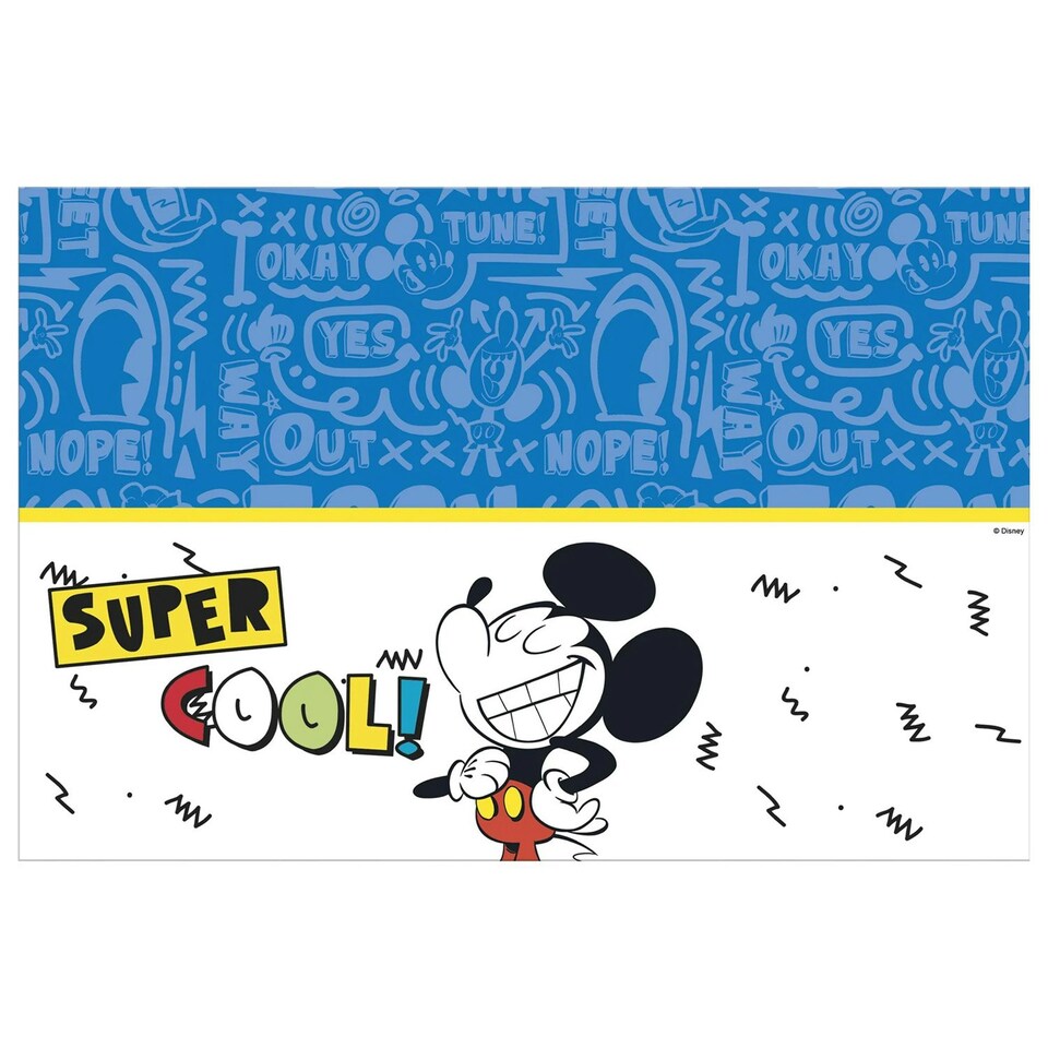 image 1 of Disney Super Cool Plastic Mickey Mouse Party Table Cover - Multicoloured - One Size