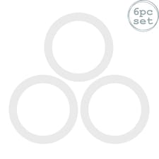 Argon Tableware Glass Storage Jar Seals - Large - White - Pack of 6