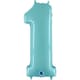 image 1 of Pastel Blue Number 1 Helium Foil Giant Balloon 66cm / 26 in