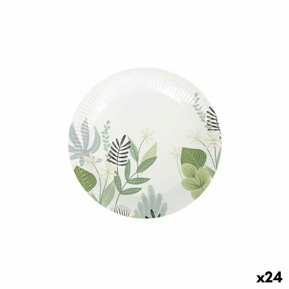 image 1 of Plate set Algon Disposable Cardboard Floral 12 Pieces 18 cm (24 Units) N/A
