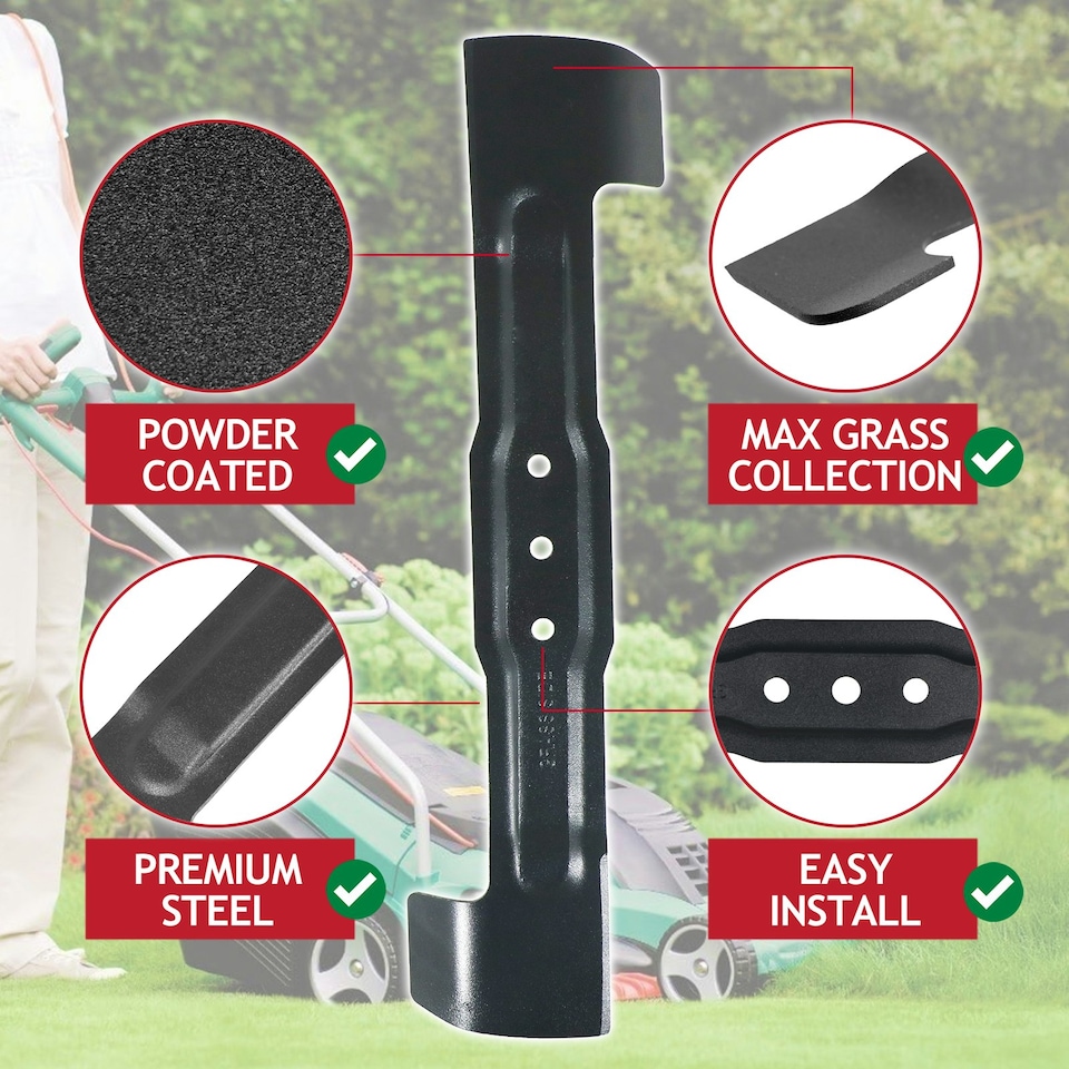 image 1 of SPARES2GO Metal Cutter compatible with Bosch Rotak 36 37 Ergoflex Lawnmower (37cm)
