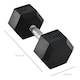 image 5 of HOMCOM 12.5KG Single Rubber Hex Dumbbell Portable Hand Weights for Home Gym