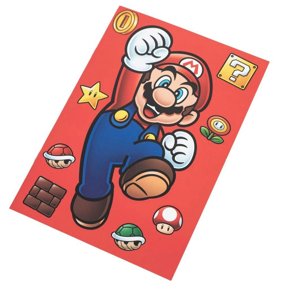image 1 of Super Mario Essential Graph Checked Notebook - Red/Blue/Gold - One Size