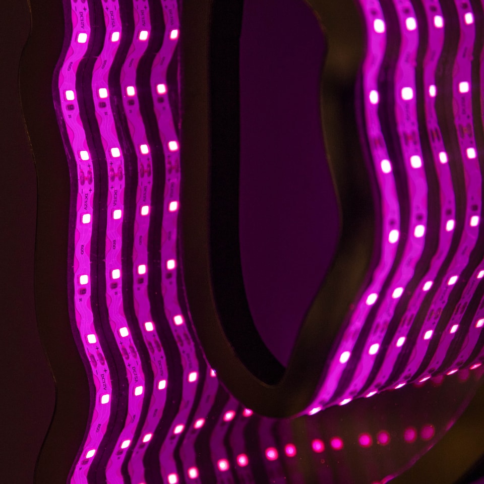 image 1 of 60cm Light up Halloween BOO Infinity Decoration with Pink and White LEDs