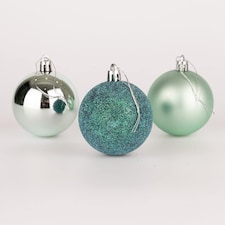 60mm/6Pcs Christmas Baubles Shatterproof Turquoise,Tree Decorations