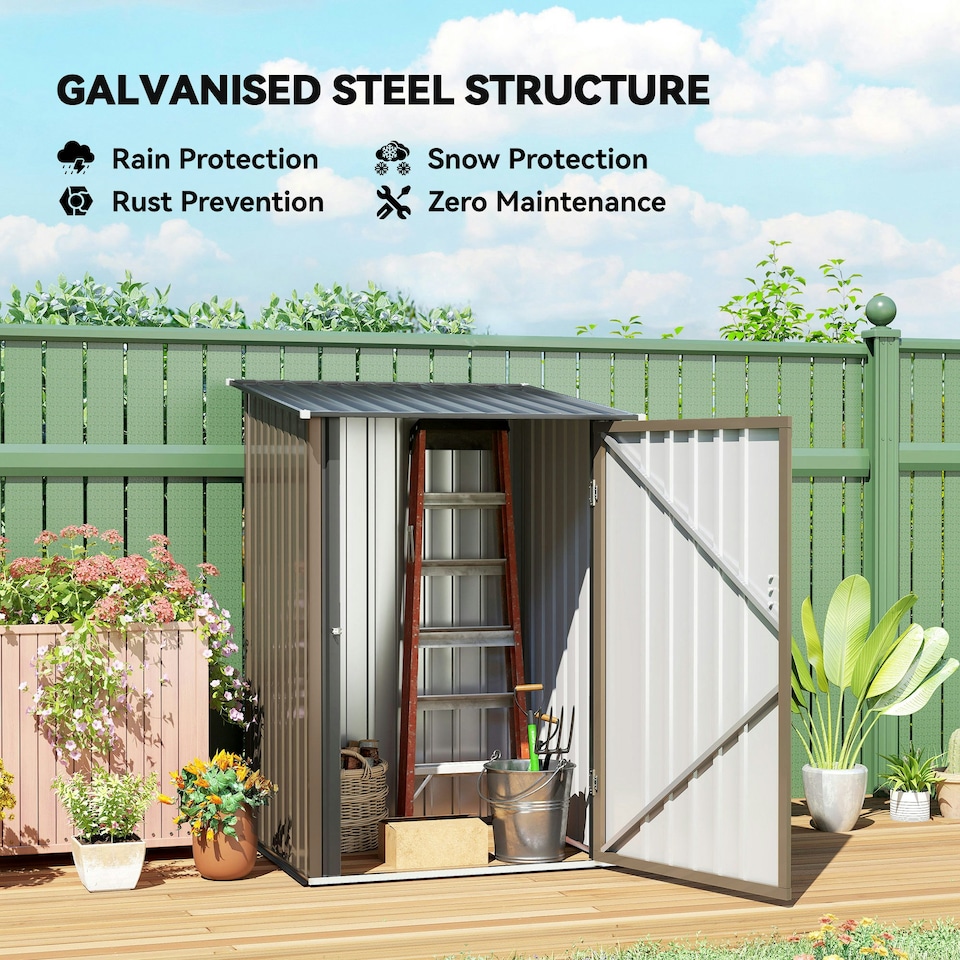 image 1 of Outsunny 3.3ft x 3.4ft Outdoor Storage Shed Steel Garden Shed w/ Door