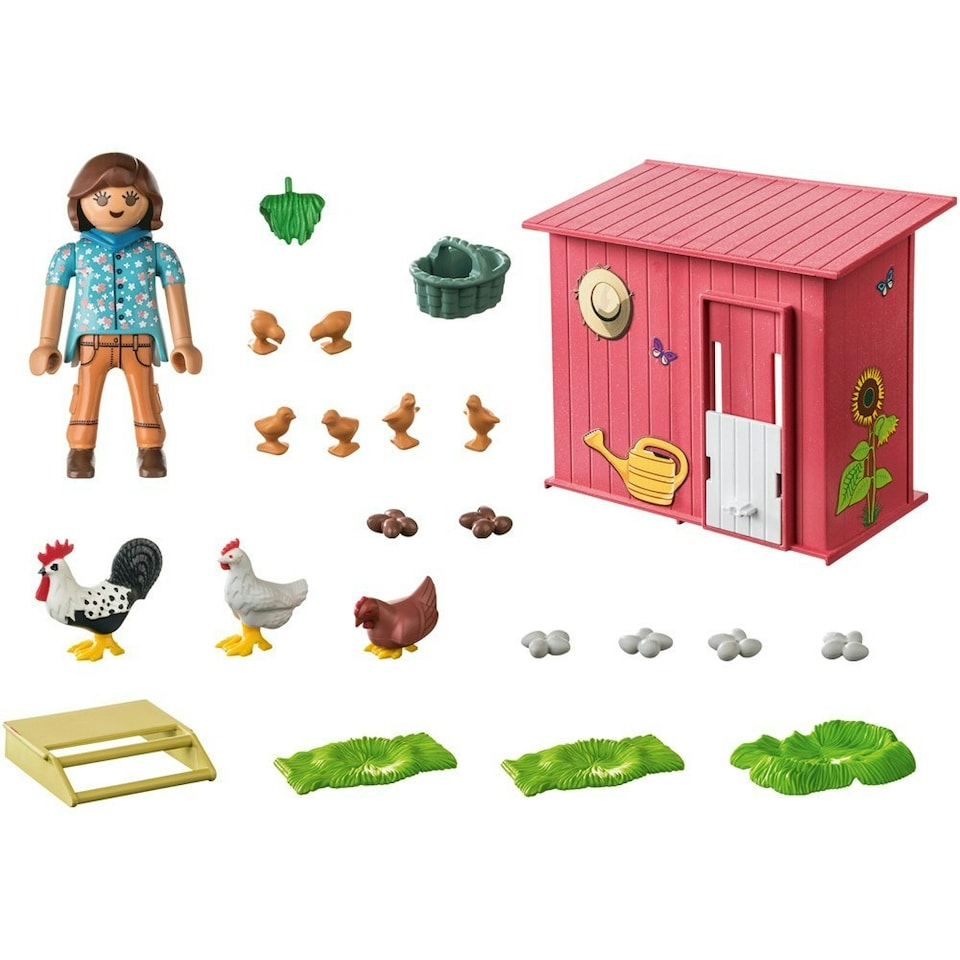 image 1 of Playmobil Country Hen House Playset with Figures