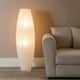image 1 of ValueLights Isla White Paper Column Metal Base Floor Lamp