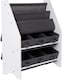 image 3 of Wood & Fabric Book Toy Organiser Storage Sling Rack Shelf Display Kids Children
