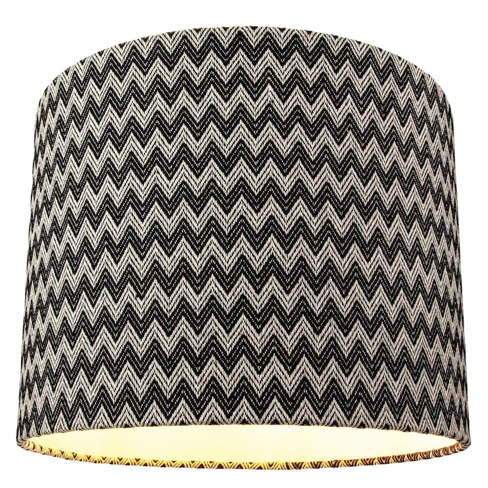 image 1 of Modern Trendy Zig Zag Chevron Effect Black and White Cotton Shade