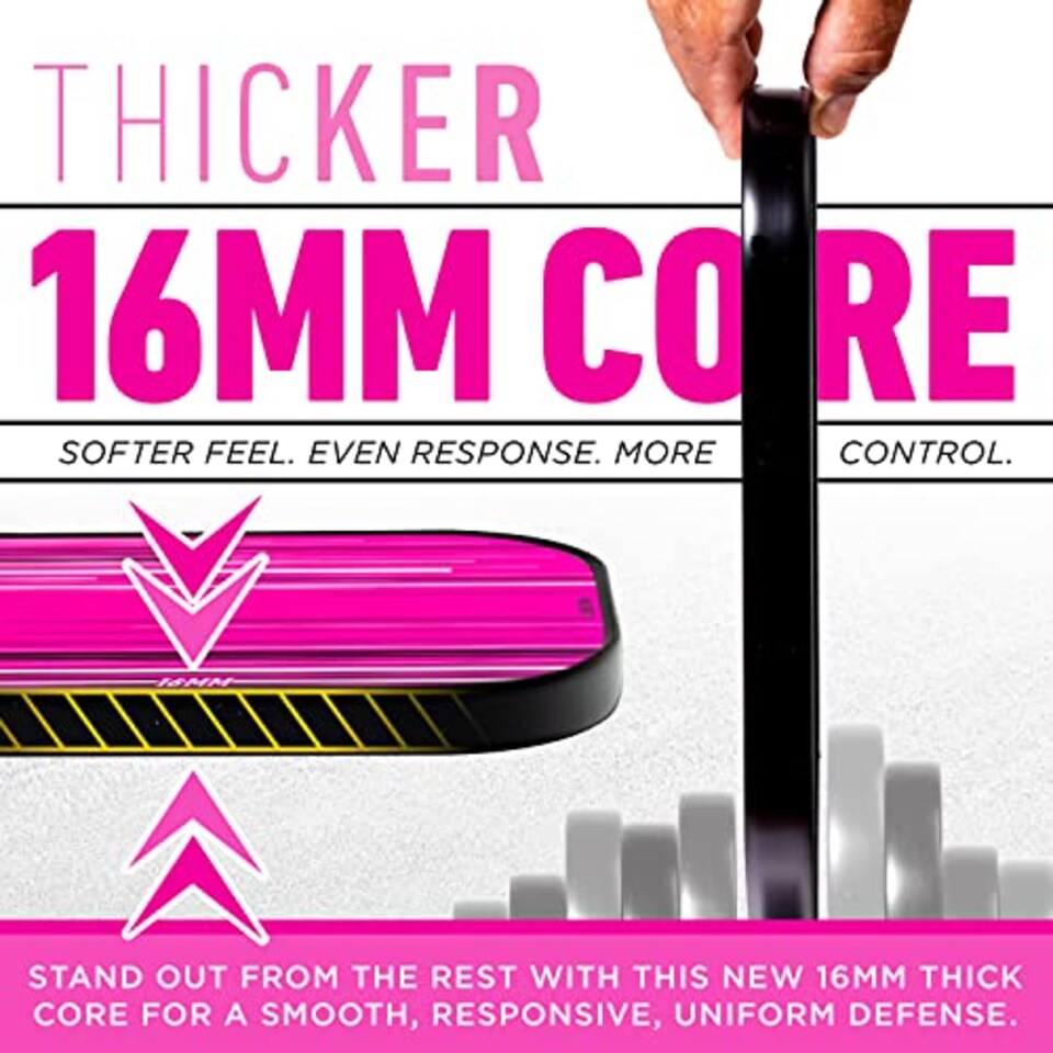 image 1 of Franklin Sports Pro Pickleball Paddle - Signature Series With Maxgrit Surface - Usapa Approved - 16mm Polypropylene Core - Pink