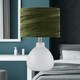 image 6 of First Choice Lighting Tuscan White Ceramic Lamp with Dark Green Crushed Velvet Shade White | Green