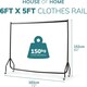 image 2 of Clothes Rail Superior Heavy Duty Rack With Wheels 6FT Long x 5FT Tall Black | One Size