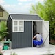 image 2 of Outsunny 7 x 6 ft Metal Garden Shed Outdoor Storage Shed w/ Door, Dark Grey 