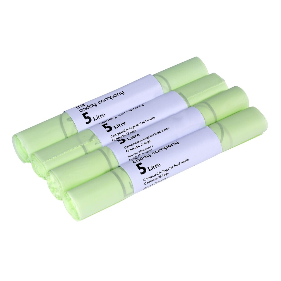 image 1 of The Caddy Company 5 Litre Compostable Food Waste Bin Bags - 4 Rolls