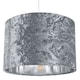 image 3 of Modern Silver Crushed Velvet 12" Table/Pendant Lampshade with Shiny Silver Inner | Silver | Silver | 1